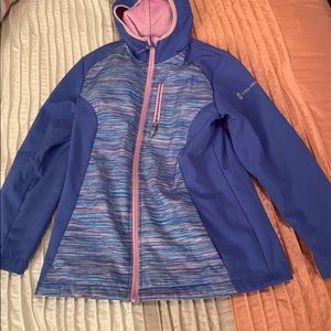 Girls Free Country Winter Jacket. Blue/Lavender. Slightly Worn. Size 14-16.
